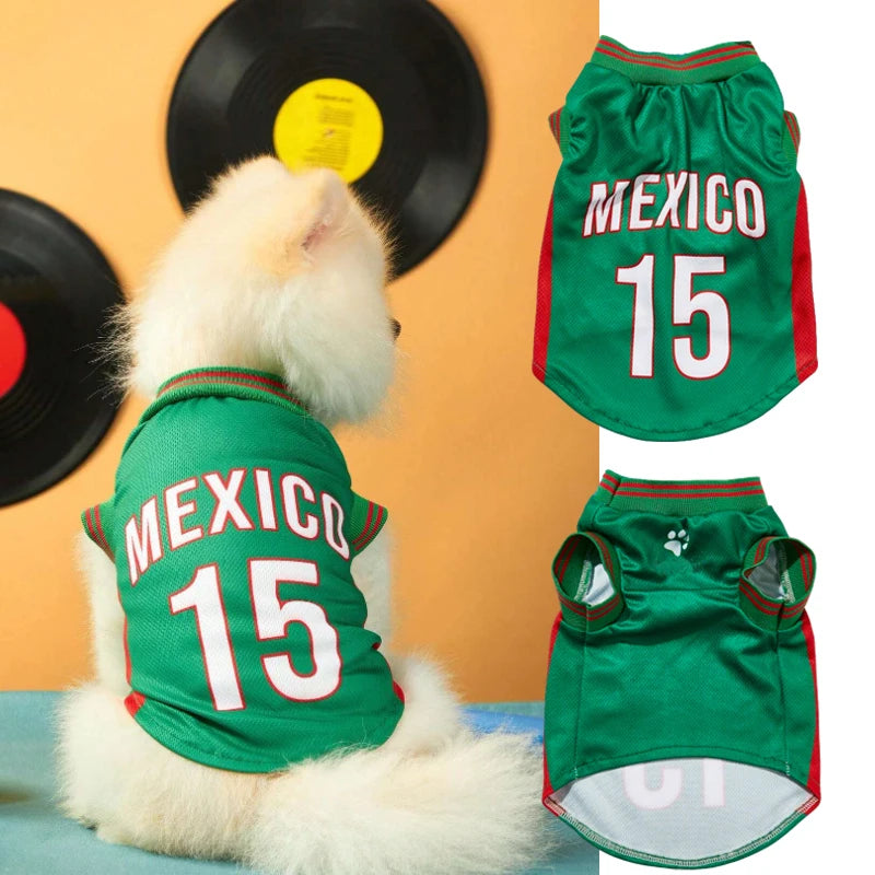 Mesh Breathable Dog Clothes Schnauzer Teddy Sport Large Dog Jersey Basketball Clothing Puppy T-Shirts Summer Pet Cat Shirts