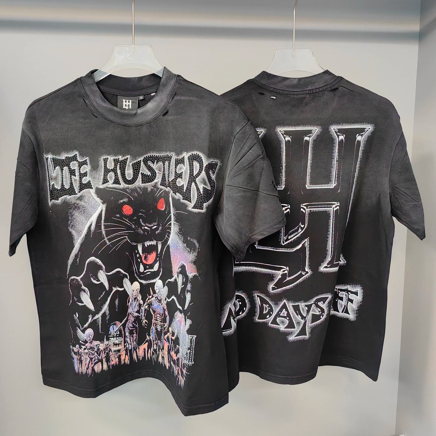 26SS Y2K High Quality American Retro Trendy Fashion Tops LIFE HUSTLERS 100% cotton large size loose Men's Women's T-Shirt