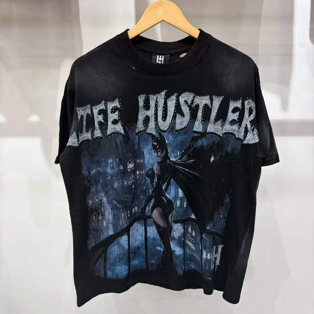 26SS Y2K High Quality American Retro Trendy Fashion Tops LIFE HUSTLERS 100% cotton large size loose Men's Women's T-Shirt