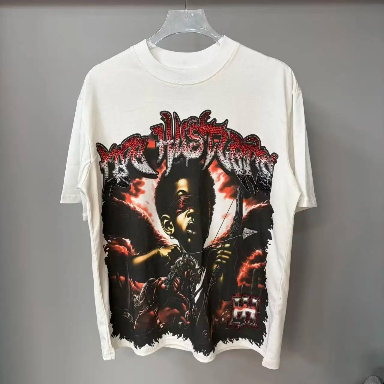 26SS Y2K High Quality American Retro Trendy Fashion Tops LIFE HUSTLERS 100% cotton large size loose Men's Women's T-Shirt