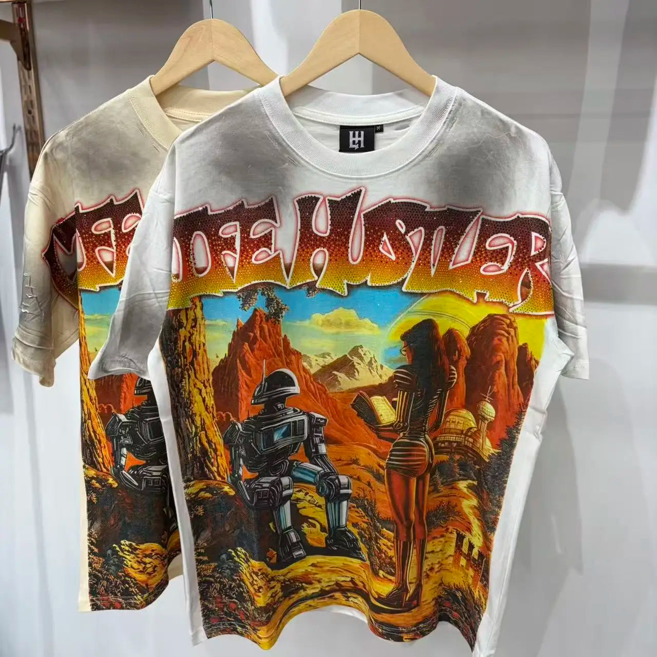 26SS Y2K High Quality American Retro Trendy Fashion Tops LIFE HUSTLERS 100% cotton large size loose Men's Women's T-Shirt