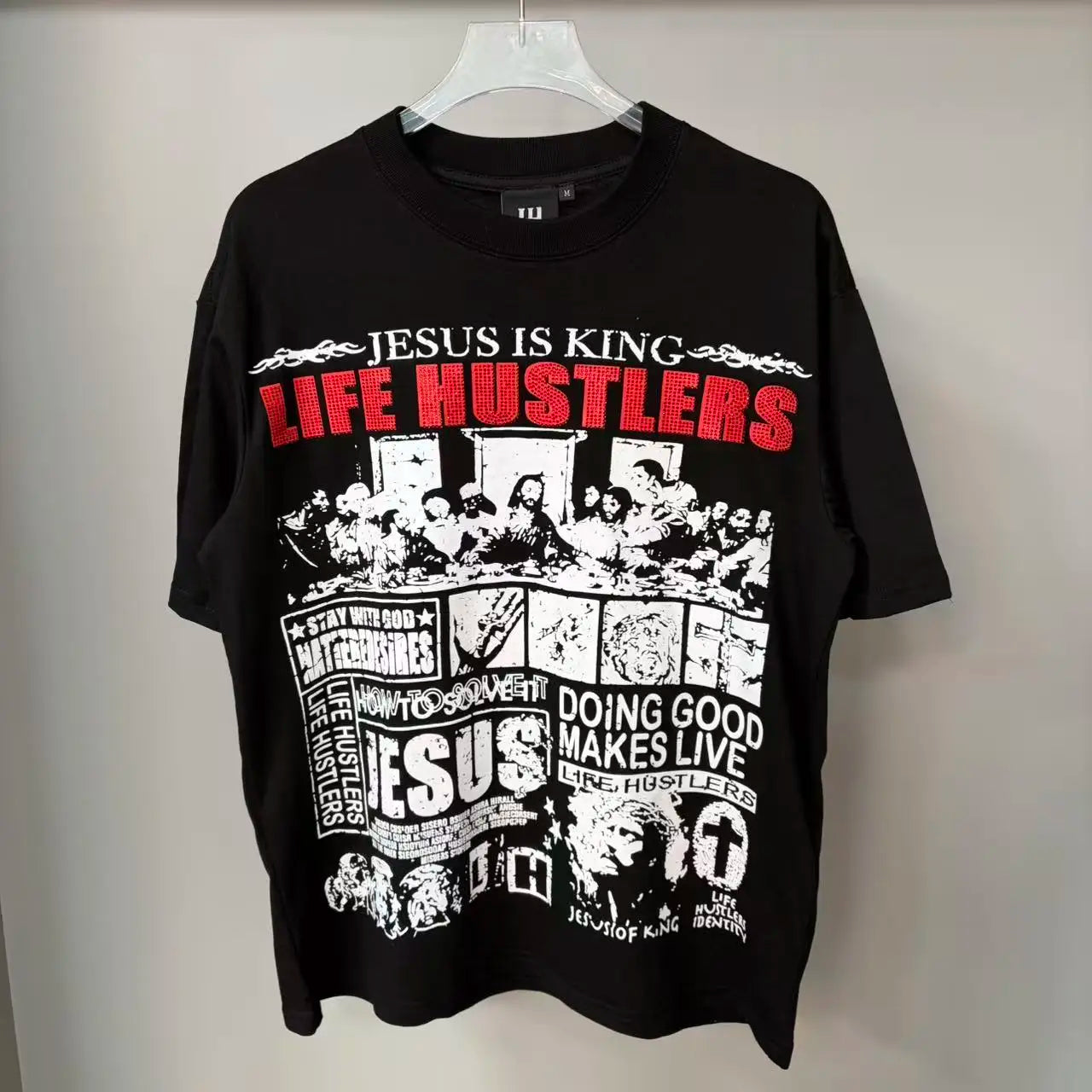 26SS Y2K High Quality American Retro Trendy Fashion Tops LIFE HUSTLERS 100% cotton large size loose Men's Women's T-Shirt