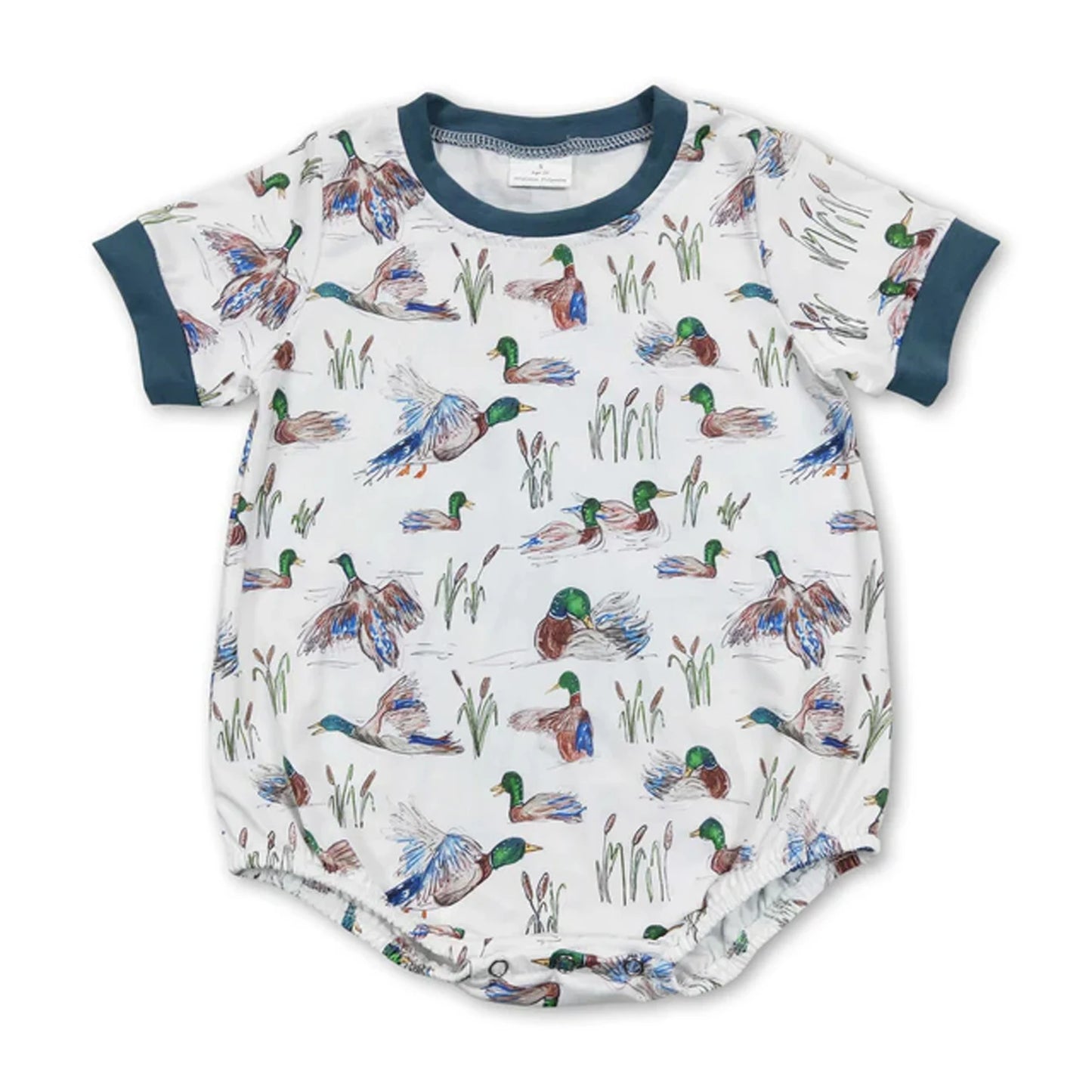 Baby Bubble Romper Fall Pumpkin Dog Mallard Duck Embroidery Newborn Sleeveless Bow Short Sleeve Infant Boy Girl Outfit
