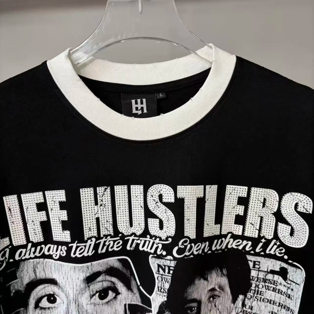 26SS Y2K High Quality American Retro Trendy Fashion Tops LIFE HUSTLERS 100% cotton large size loose Men's Women's T-Shirt